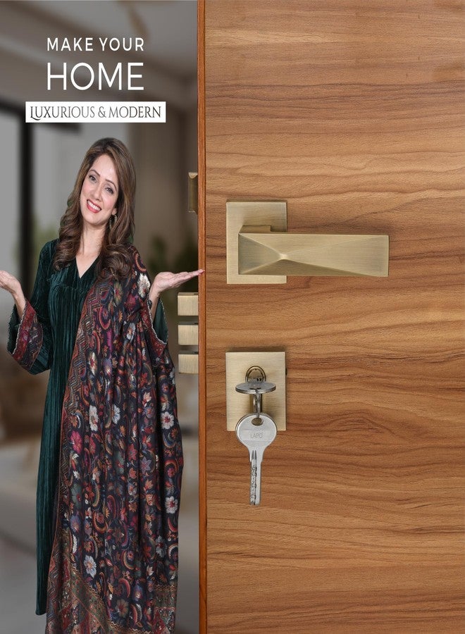 LAPO Heavy Duty Door Locks for Main Door, Mortise Door Lock Handlesets with 3 Brass Keys, Bedroom Door Lock, Handle Lock for Home,Office,Hotel | Antique Finish | 3 Years Warranty Ro-131 - Image 2